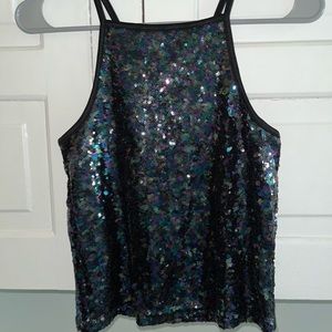 Sequin high cut tank